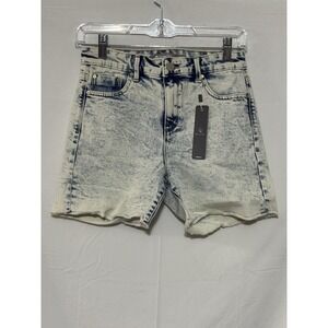 Tractr Women Shorts Size‎ 4/27 Blue Light Indigo Raw Hem Denim Shorts